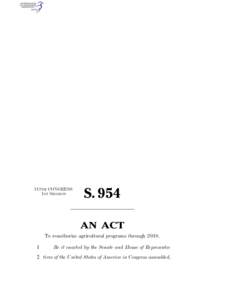 113TH CONGRESS 1ST SESSION S. 954 AN ACT