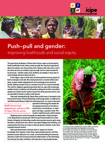    1  Push-pull and gender   1  icipe Push–pull and gender: improving livelihoods and social equity