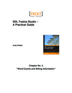SDL Trados Studio – A Practical Guide Andy Walker  Chapter No. 5