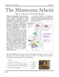 VOLUME 21, NUMBER 6 JUNEThe Minnesota Atheist