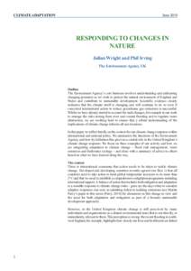 JuneCLIMATE ADAPTATION RESPONDING TO CHANGES IN NATURE