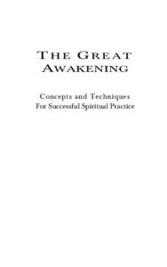 THE GREAT AWAKENING Concepts and Techniques