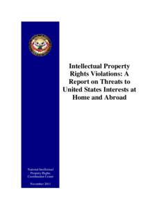 Intellectual Property Rights Violations: A Report on Threats to United States Interests at Home and Abroad