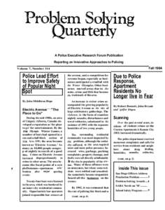 A Police Executive Research Forum Publication Reporting on Innovative Approaches to Policing Fall 1994 Volume 7, Number 314
