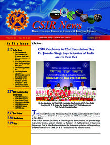 ISSNCSIR News Newsletter of the Council of Scientific & Industrial Research