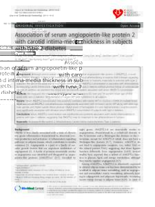 Association of serum angiopoietin-like protein 2 with carotid intima-media thickness in subjects with type 2 diabetes