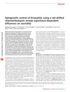 Articles  Optogenetic control of Drosophila using a red-shifted channelrhodopsin reveals experience-dependent influences on courtship