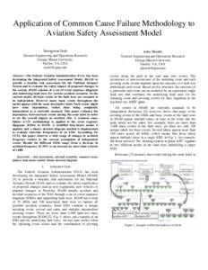 Application of Common Cause Failure Methodology to Aviation Safety Assessment Model Seungwon Noh John Shortle