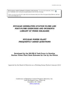 Nuclear Power Plant Material-Press Releases and FAQs