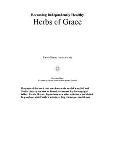 Becoming Independently Healthy  Herbs of Grace Farida Sharan,