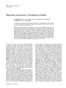 JOM  DOI: s11837 Ó 2013 TMS  Rare-Earth Economics: The Balance Problem