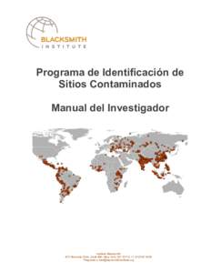 Programa de Identificación de Sitios Contaminados Manual del Investigador Instituto Blacksmith 475 Riverside Drive, Suite 860, New York, NY 10115, +