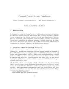 Chainweb Protocol Security Calculations Monica Quaintance,  Will Martino,   WORK IN PROGRESS - DRAFT v7
