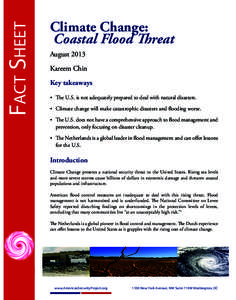 Fact Sheet  Climate Change: Coastal Flood Threat August 2013 Kareem Chin
