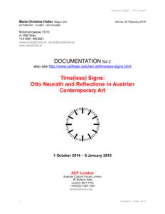 Time(less) Signs / ACF London  Maria Christine Holter, Mag.a phil. Vienna, 20 February 2015