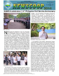 Vol. XXVI NoSeptember 2014 NAMRIA celebrates 114th Philippine Civil Service Anniversary Bringas. For the launching of the agency’s Morale and