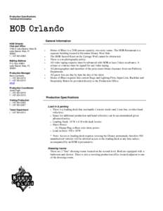 Production Specifications Technical Information General Information HOB Orlando Club and Office