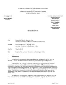 COMMITTEE ON RULES OF PRACTICE AND PROCEDURE OF THE JUDICIAL CONFERENCE OF THE UNITED STATES WASHINGTON, D.C[removed]MARK R. KRAVITZ