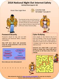 2014 National Night Out Internet Safety Activity Sheet (ages[removed]Insert Your Logo Here  The Internet can be a lot of fun but it is