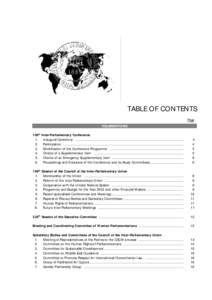 TABLE OF CONTENTS Page DELIBERATIONS 106th 1. 2.
