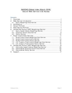 NASDAQ Global Index Watch (GIW) Secure Web Service 3.0b Access Contents 1 2