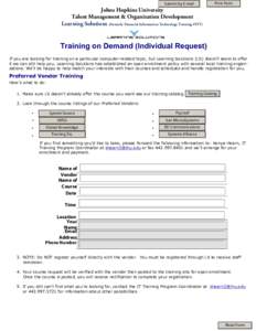 Submit by E-mail  Print Form Johns Hopkins University Talent Management & Organization Development