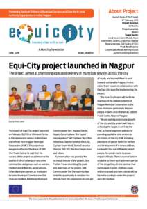 Promoting Equity in Delivery of Municipal Services and Diversity in Local Authority Organization in India : Nagpur A Monthly Newsletter  June 2016