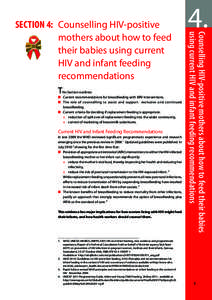 Section 4: Counselling HIV-positive mothers about how to feed their babies using current HIV and infant feeding recommendations - Understanding International Policy on HIV and Breastfeeding: a comprehensive resource