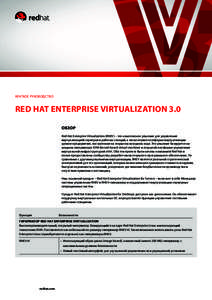 КРАТКОЕ РУКОВОДСТВО  RED HAT ENTERPRISE VIRTUALIZATION 3.0 ОБЗОР Red Hat Enterprise Virtualization (RHEV) – это комплексное решение для управления виртуал