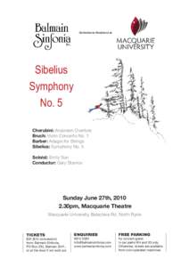 Orchestra-in-Residence at  Sibelius Symphony No. 5 Cherubini: Anacreon Overture