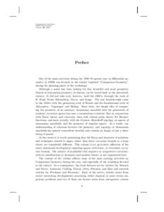 Comparison Geometry MSRI Publications Volume 30, 1996 Preface