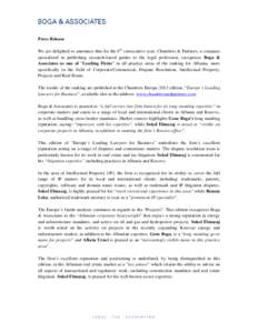 Microsoft Word - Press Release-Chambers Europe Clear R-L.doc