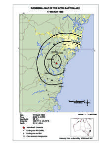 ISOSEISMAL MAP OF THE APPIN EARTHQUAKE 17 MARCH