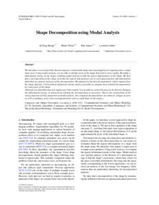 EUROGRAPHICSP. Dutré and M. Stamminger (Guest Editors) Volume), Number 2  Shape Decomposition using Modal Analysis