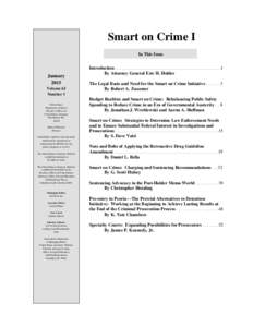 Smart on Crime I In This Issue January 2015 Volume 63