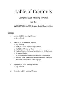 WSDOT/AGC/ACEC Design-Build Committee Meeting Minutes
