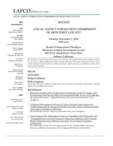 LAFCO of Monterey County _ LOCAL AGENCY FORMATION COMMISSION OF MONTEREY COUNTY  AGENDA