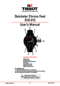 *  Quickster Chrono Foot G10-212 User’s Manual 5