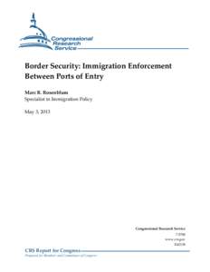 Border Security: Immigration Enforcement Between Ports of Entry