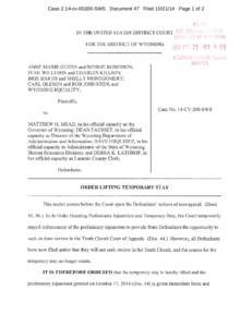 Case 2:14-cv[removed]SWS Document 47 Filed[removed]Page 1 of 2  Fii IN THEUNITED STATES DISTRICT COURT