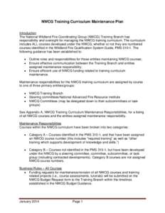 Education / Pedagogy / Firefighting in the United States / Wildland fire suppression / National Wildfire Coordinating Group / United States Department of the Interior / United States Forest Service / Instructional design / Curriculum