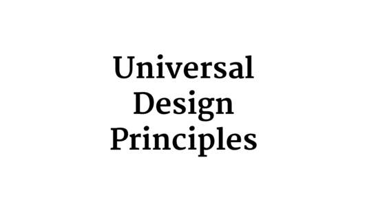 Universal Design Principles Equitable Use