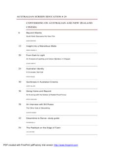 AUSTRALIAN SCREEN EDUCATION # 29 CONVERSING ON AUSTRALIAN AND NEW ZEALAND CINEMA 6  Beyond Atlantis