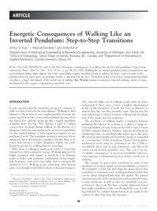 ARTICLE  Energetic Consequences of Walking Like an