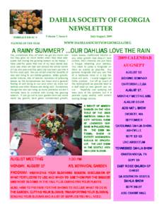DAHLIA SOCIETY OF GEORGIA NEWSLETTER EMBRACE BB-SC-Y FLOWER OF THE YEAR  Volume 7, Issue 4