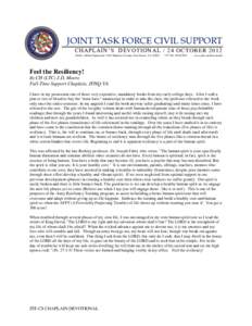JOINT TASK FORCE CIVIL SUPPORT CHAPLAIN’S DEVOTIONAL / 24 OCTOBER 2012 Public Affairs Operations 1504 Madison Avenue, Fort Eustis, VA