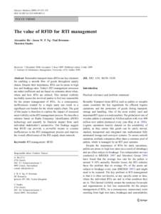 Electron Markets:125–135 DOIs12525FOCUS THEME  The value of RFID for RTI management