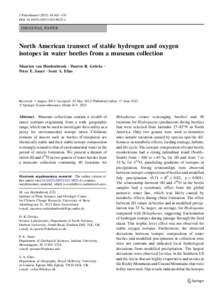 J Paleolimnol:461–470 DOIs10933ORIGINAL PAPER  North American transect of stable hydrogen and oxygen