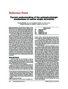 Reference Point Current understanding of the pathophysiologic mechanisms of canine atopic dermatitis Rosanna Marsella, dvm, dacvd; Candace A. Sousa, dvm, dabvp, dacvd; Andrea J. Gonzales, phd; Valerie A. Fadok, dvm, phd,