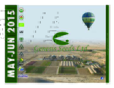 w w w. g e n e s i s s e e d s . co m  MAY-JUN 2015 Genesis Seeds Ltd.